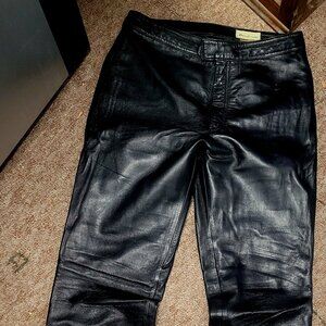 Women's Black Leather Pants